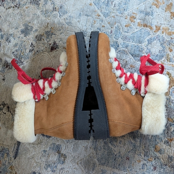 J. Crew Nordic Nubuck Leather Boots Size 7 Pecan Brown - Picture 5 of 7